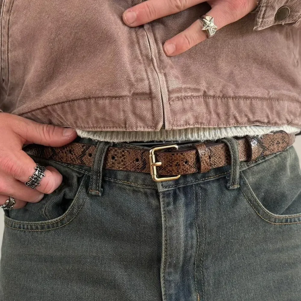 Western brown snakeskin cowboy